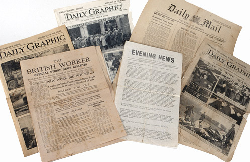picture of six 1926 General Strike papers