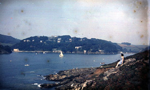 Dufaycolour Seascape with figure. Circa 1936.